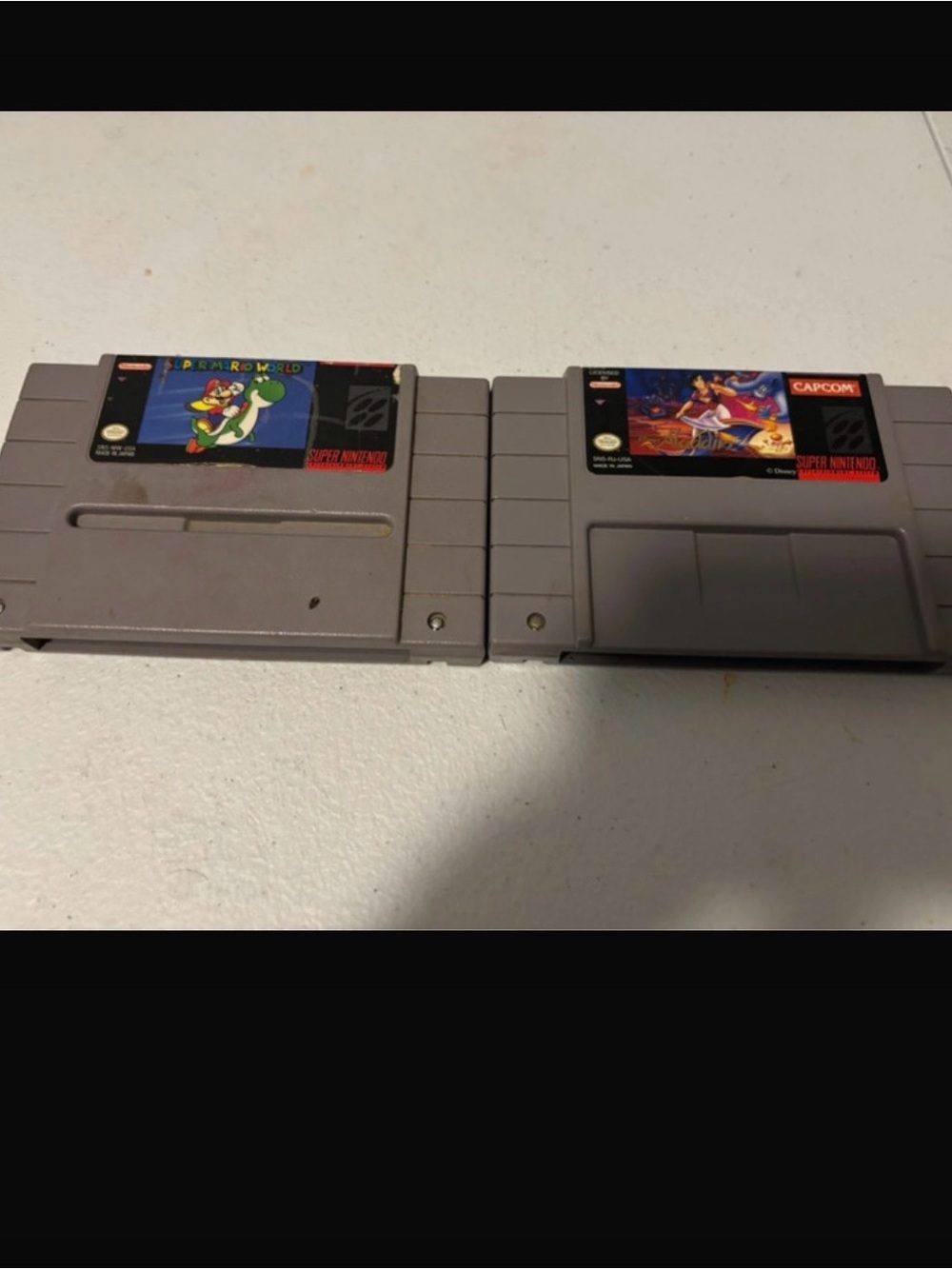 Nintendo SNES Game Cartridges - Light Gray Pair